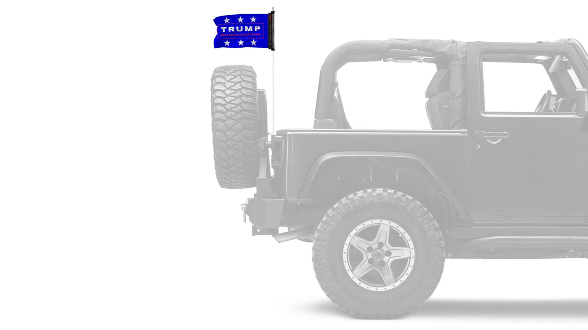 Trump MAGA 12"x18" Forever Wave Flag for Jeep Wrangler JK 2-Door 2007-2018