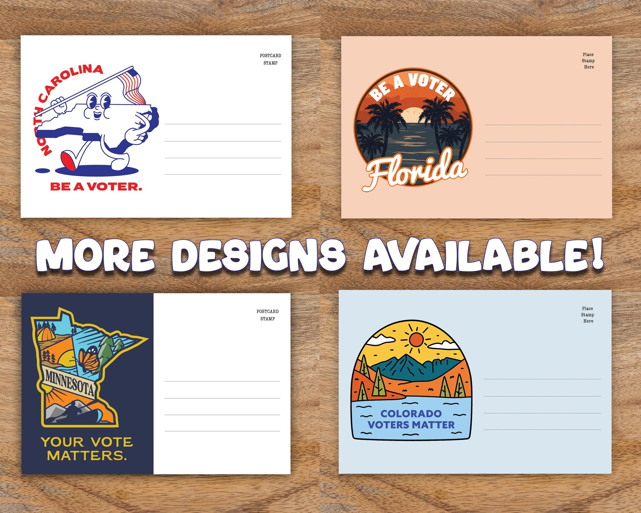 Don't Forget to Vote Postcards - Blank 4x6 Voter Postcards